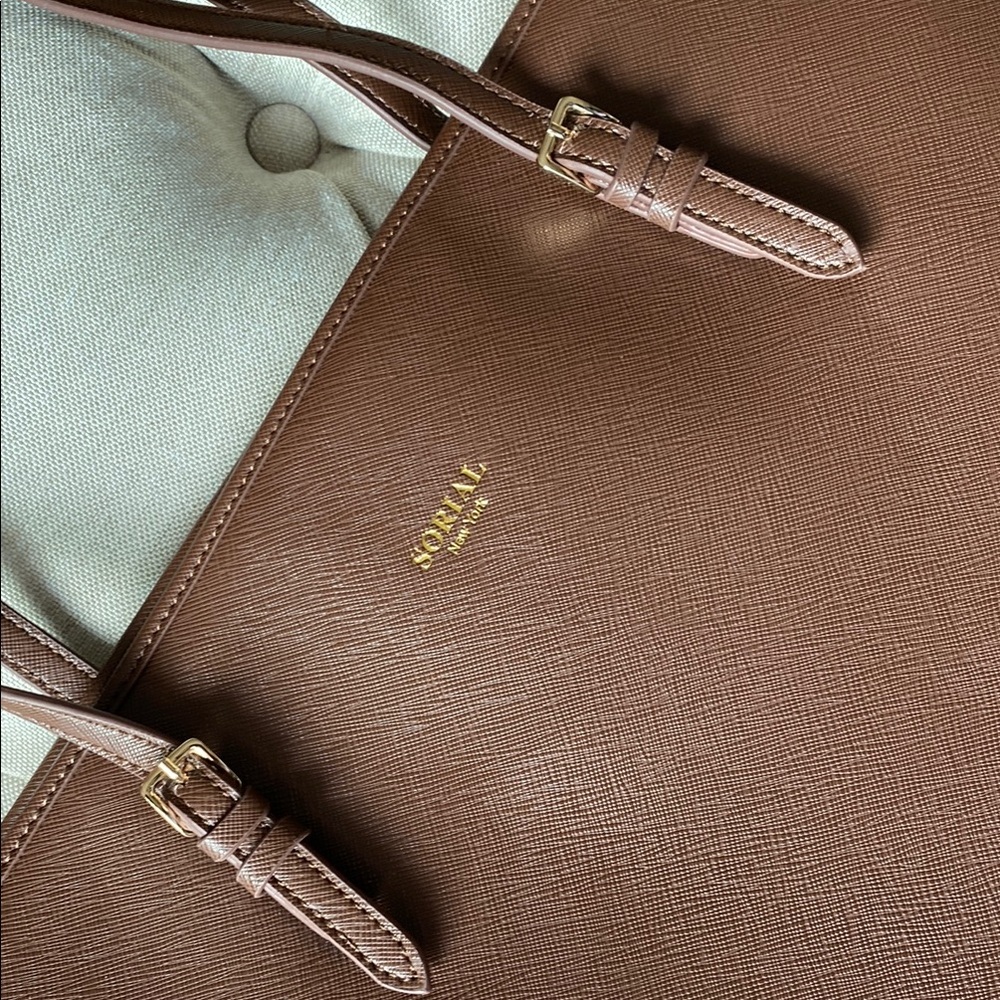 SORIAL New York Brown Leather Tote Bag